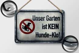 Tin sign notice 18x12cm our garden no dog toilet decoration