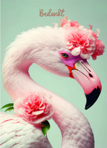 Card Thanks flamingo