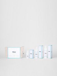Prøv & rejsesæt - Toilettaske i bomuld + mousse 50 ml, toner 50 ml og ansigtscreme 15 ml