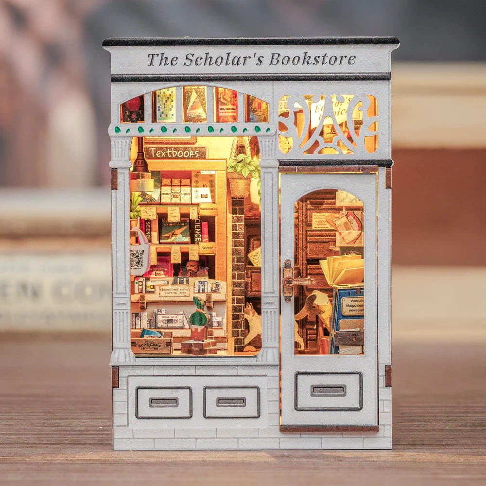 DIY Boeknook De Scholar's Boekwinkel Laser Gesneden 12.5x10x17cm
