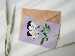 Floral Postcard - Pansy