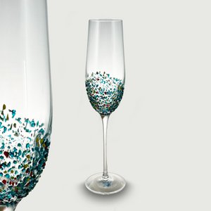 Arca SPOTS - champagneglas 230ml - kleine spots in reliëf onderaan - passen bij veel serviezen