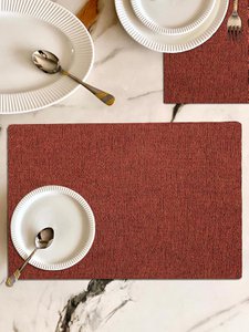 Table Placemats – Jute Polyester Blend, Heat-Resistant – 12x18 inch (Set of 4)