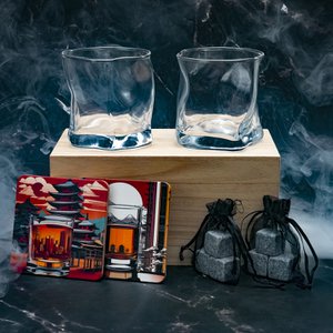 Japanisches Glas 369 - Geschenkbox + Graniteiswürfel + Subpoint