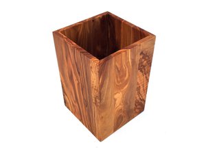 Utensilienhalter eckig Halter hangefertigt aus Olivenholz