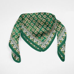 Green Square Scarf Silk