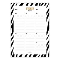 A5 Noteblock Sticker planner zebra, per 5 pieces