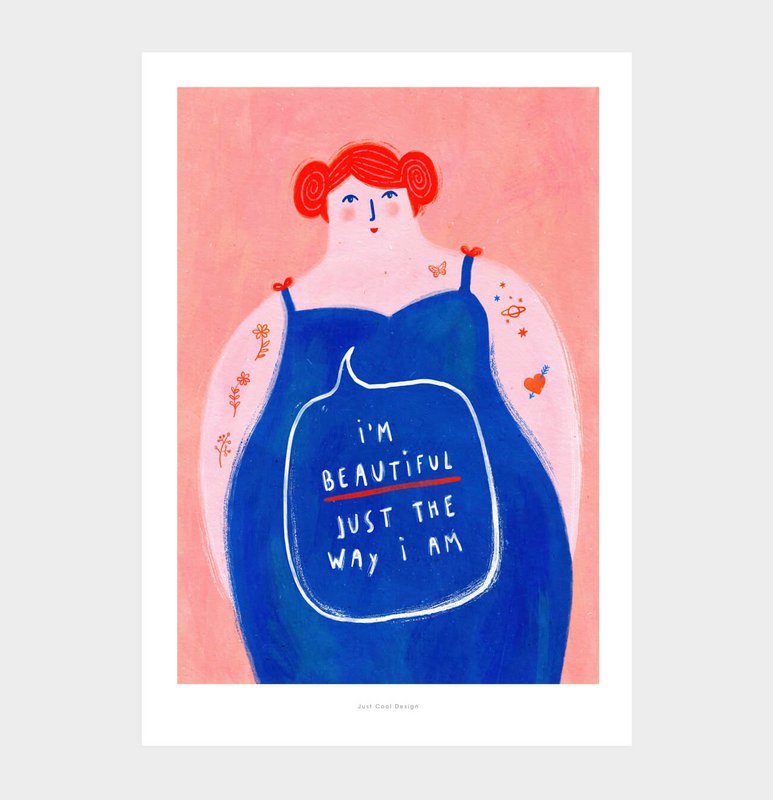 soy hermosa | Ilustración Mujeres Lámina artística