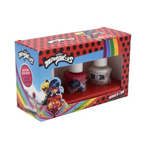 Miraculous, set van 3 nagellakken op waterbasis, glitterwit, glitterroze, glitterblauw, ring, kinderen, kinderen, manicure, pedicure, 9 ml, TAKE CARE