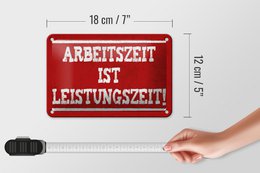 Tin sign saying 18x12cm Working time is performance time decoration