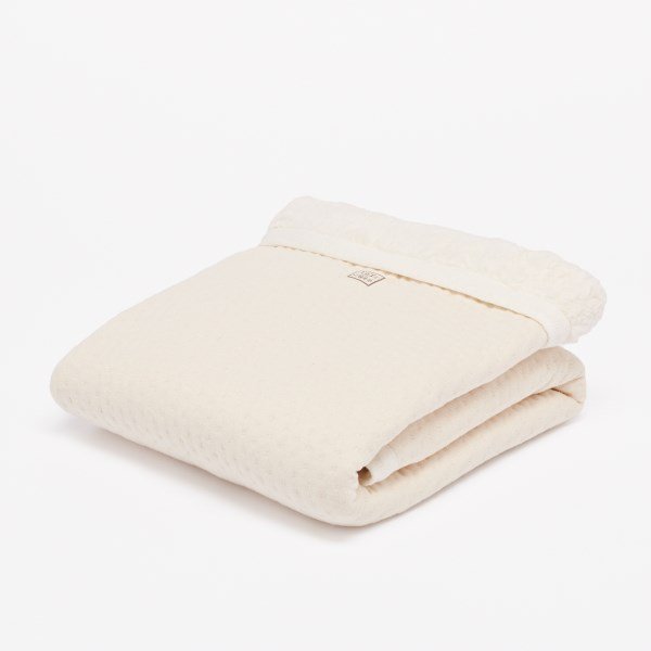 Ledikantdeken winter off white - Soft Dots