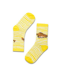 koaa – Pippi Langkous Stripes – Easy Socks geel/wit
