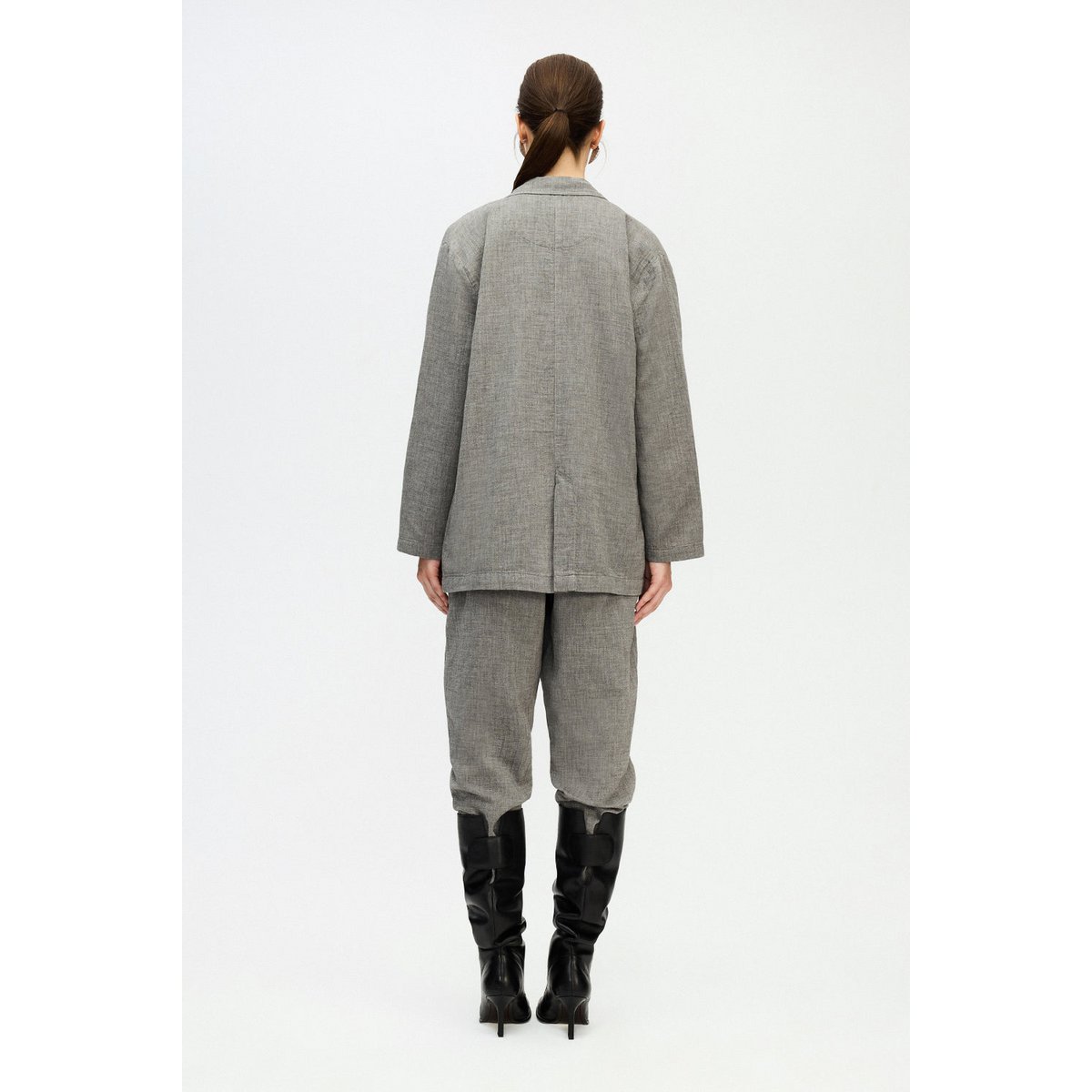 IKIKIZ Grey Cotton Oversized Jacket
