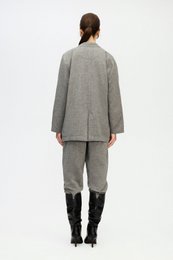 IKIKIZ Grey Cotton Oversized Jacket