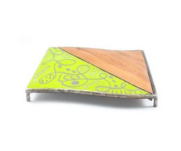 "Pissy" coaster made from recycled scrap metal and scrap wood upcycling | different shapes and colors