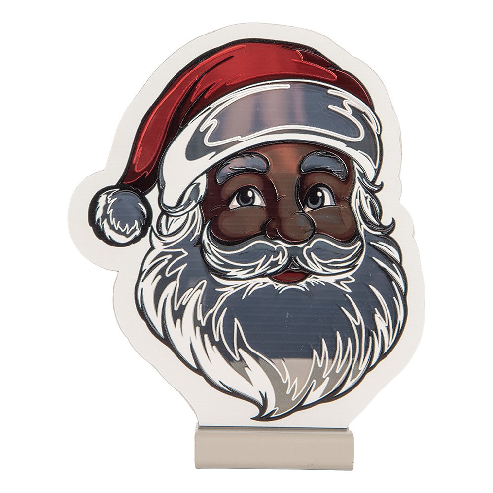 Kerst Infinity Spiegel Lamp Kerstman 19x5x22 cm Wit Kunststof