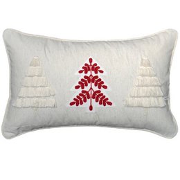 Árboles de Navidad crema y rojo – Funda de cojín / Kussenhoes – Navidad 30×50 cm – Urbane Hide