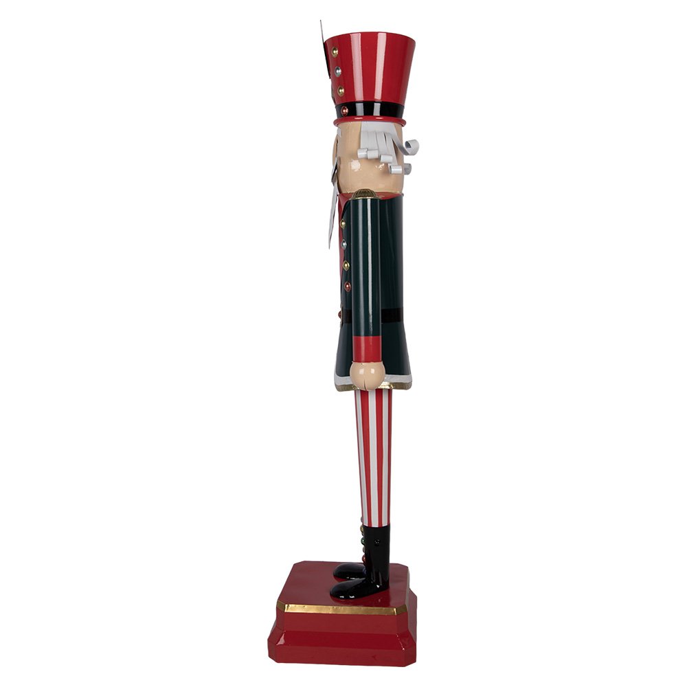 Kerstdecoratie Beeld Notenkraker 37x30x130 cm Groen Rood Metaal