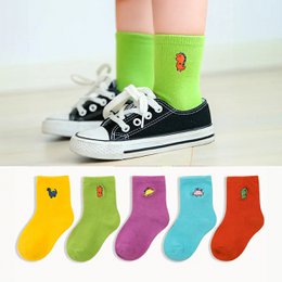 Kids Dino Long Socks (Pack of 5 pairs) - Colorful, long socks featuring a dino print design, available in sizes for ages 12 months to 12 years.