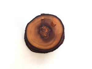 6er Set Untersetzer mit Halterung rustikal aus Olivenholz