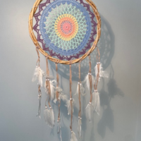 Pastel colored "rainbow" dreamcatcher classic 25 cm.