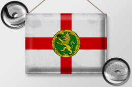 Tin Sign Flag Alderney 40x30cm Flag Alderney Vintage