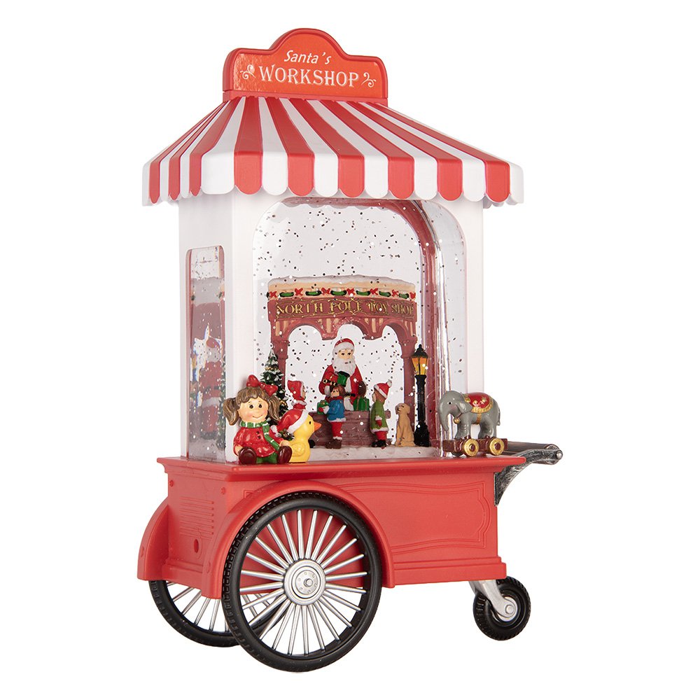 Kerstdecoratie met LED-verlichting en muziek 16x9x27 cm / 3xAA Rood Kunststof