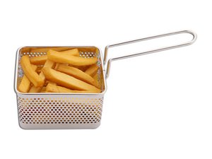 Snack-Holder Edelstahl gelocht, eckig