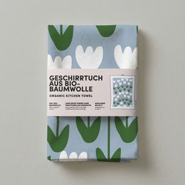 Geschirrtuch Bio Baumwolle - Weiße Tulpen - Nr. 11