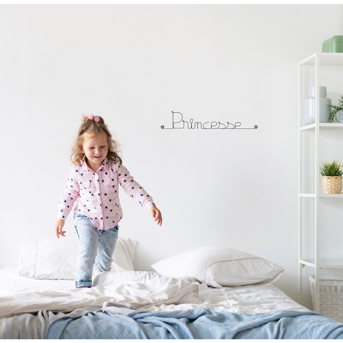 Décoration Murale en Fil de Fer "Princesse" - à punaiser - Bijoux de Mur - Chambre Enfant/Ado