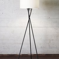 GULVLAMPE UPTOWN SORT M/HVID