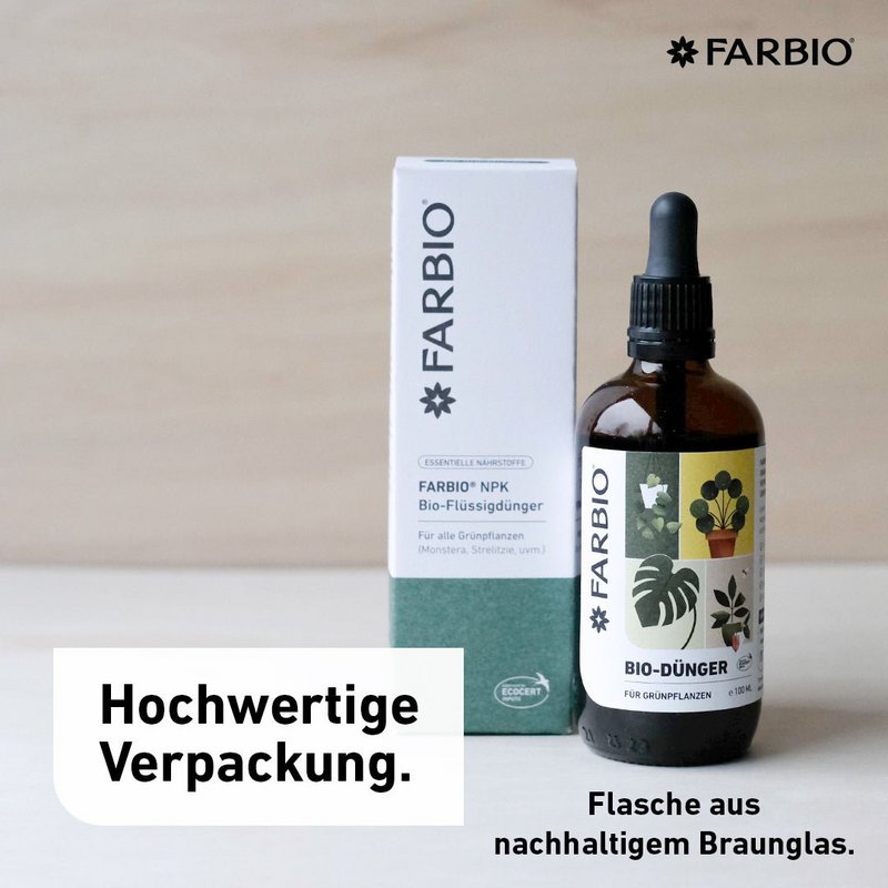 FARBIO® organisk flydende gødning til grønne planter | Vigtige næringsstoffer til dine planter