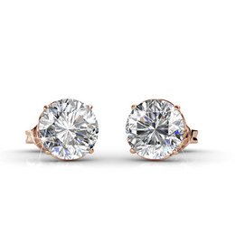 Boucles d'oreilles Kristine - Or RosÃ© et Cristal