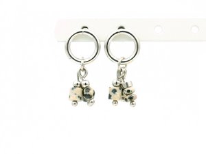 Oorbellen Nani dalmatiër jaspis, zilver of goud roestvrij staal