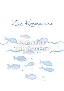 Voor communie - vis en golven vouwkaart