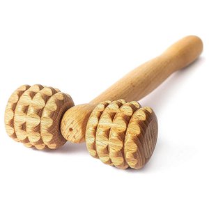 Wooden Massage Roller Tool Massager T-Roller Face Neck Arms Back Body