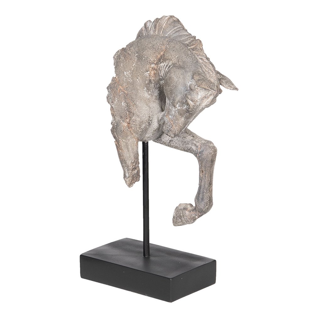 Beeld Paard 28x12x43 cm Grijs Kunststof Woonaccessoires