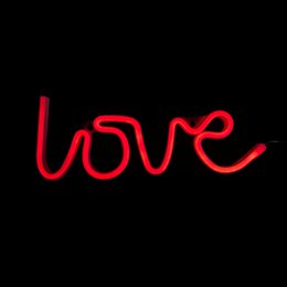  Red neon 'love' sign, wall-mounted, with 3 batteries included, dimensions 15 x 34 cm, suitable for wall lighting.