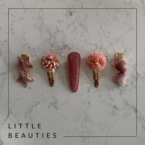 Mini-Haarspangen rosa 5 Stück