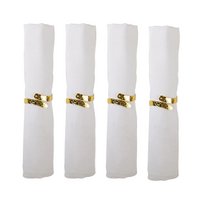 Set of 4 rounds of golden cross towels