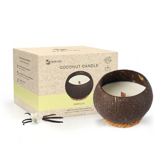 Duftende Kokosnusskerze • Umweltfreundliches Geschenk • 50 Stunden • Geröstete Kokosnuss