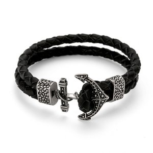 Boat Anchor Stainless Steel Accessories Leather Cord Bracelet
