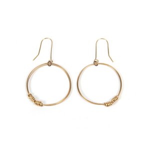 Brass Ribbon Single Hoop Earrings