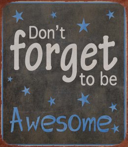 Metalen bord Awesome 30x26 cm