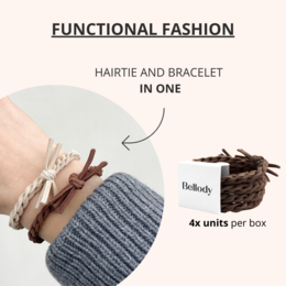 Elastici per capelli marroni - Bellody®(4 pz.) - Eleganti elastici per capelli intrecciati