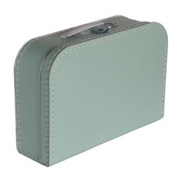Mint green suitcase, 30 cm in size, suitable for kids. Made of durable material with a compact design.