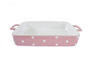 Pastelroze grote familieschaal met stippen Isabelle Rose