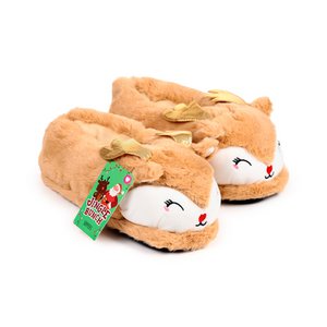 Jingle Bunch Christmas Reindeer Slippers (Unisex One Size)