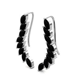 Clematis earrings - Silver and Black