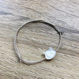 Camille parelmoer kinderarmband met verstelbaar zilveren koord